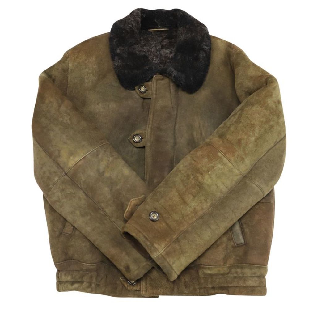 Armani Vintage Shearling Jacket In Brown Leat… Gem